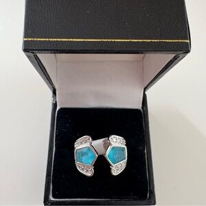 Bomb Party Wit & Whimsy Ring RG72093 Light Blue Quartz Rhodium Plating